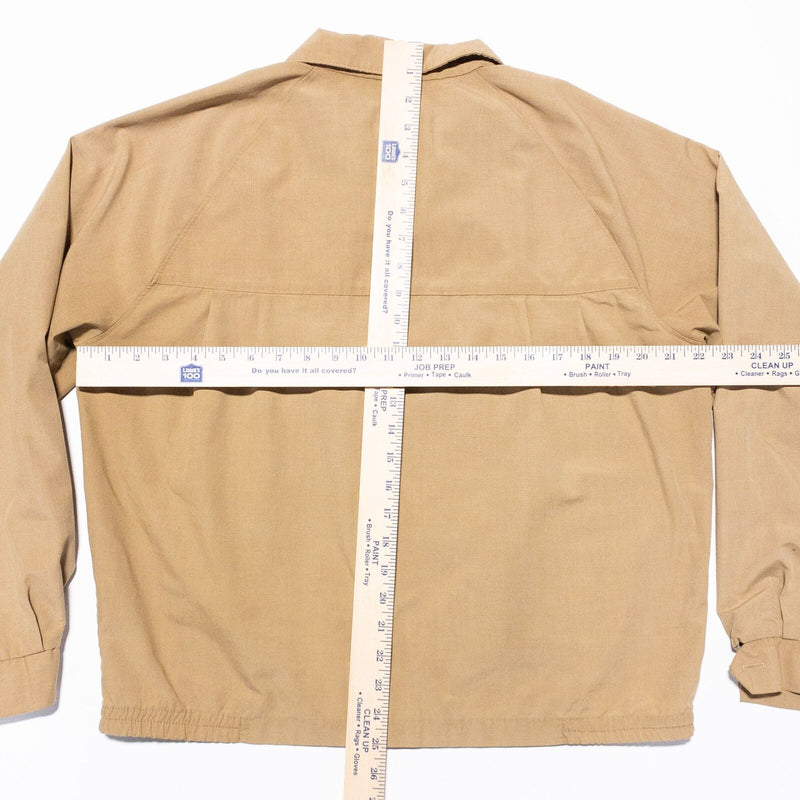 Vintage Campus Jacket Men's Medium 60s Solid Beige Full Zip Bomber Mod USA