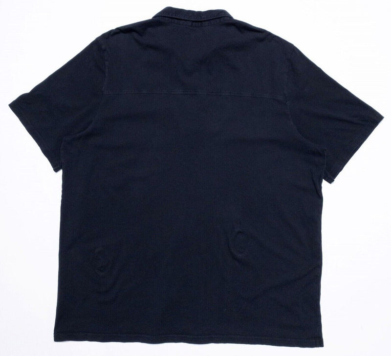 Criquet Polo XXL Men's Shirt Solid Black Pocket Logo Short Sleeve 2XL