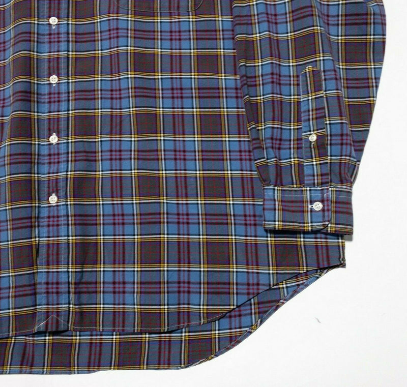 Polo Ralph Lauren 3XB Long Sleeve Shirt Men's Button-Down Plaid Blue Brown Men's