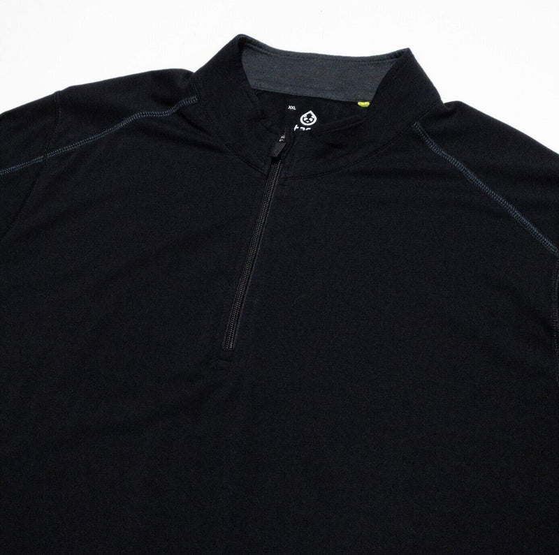 Tasc Bamboo 1/4 Zip Men's 2XL Pullover Top Stretch Solid Black Performance Tech