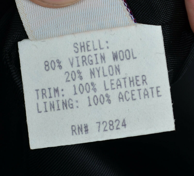 Vintage 90s Sun Microsystems Men's Medium Wool Leather Trim Golden Bear Jacket