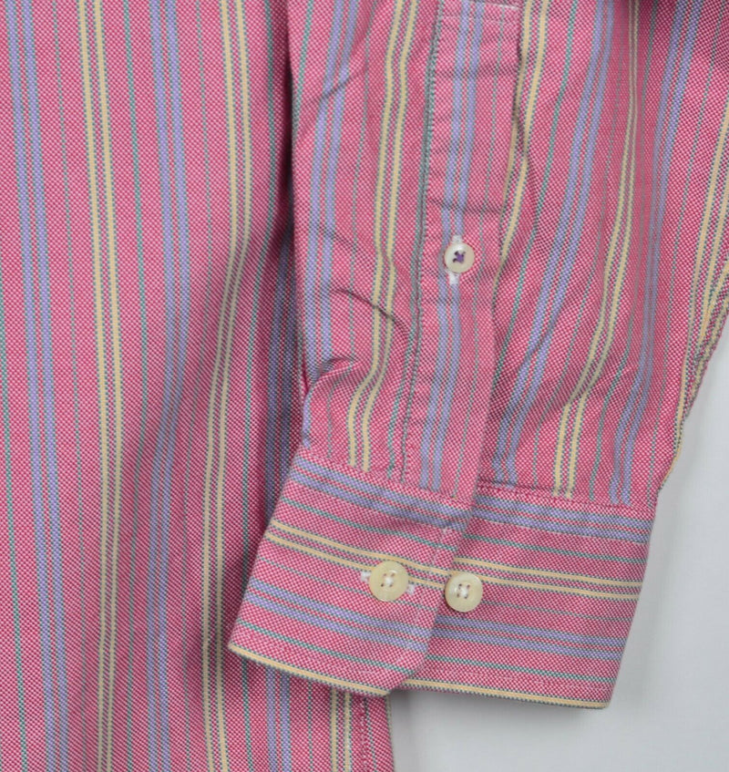 Fairway & Greene Men's 2XL Pink Striped Golf Panama Oxford Button-Down Shirt
