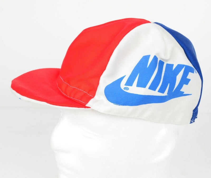 Vintage 70s Nike Men's Swoosh Logo Colorblock Blue Red R. Ando Cycling Hat