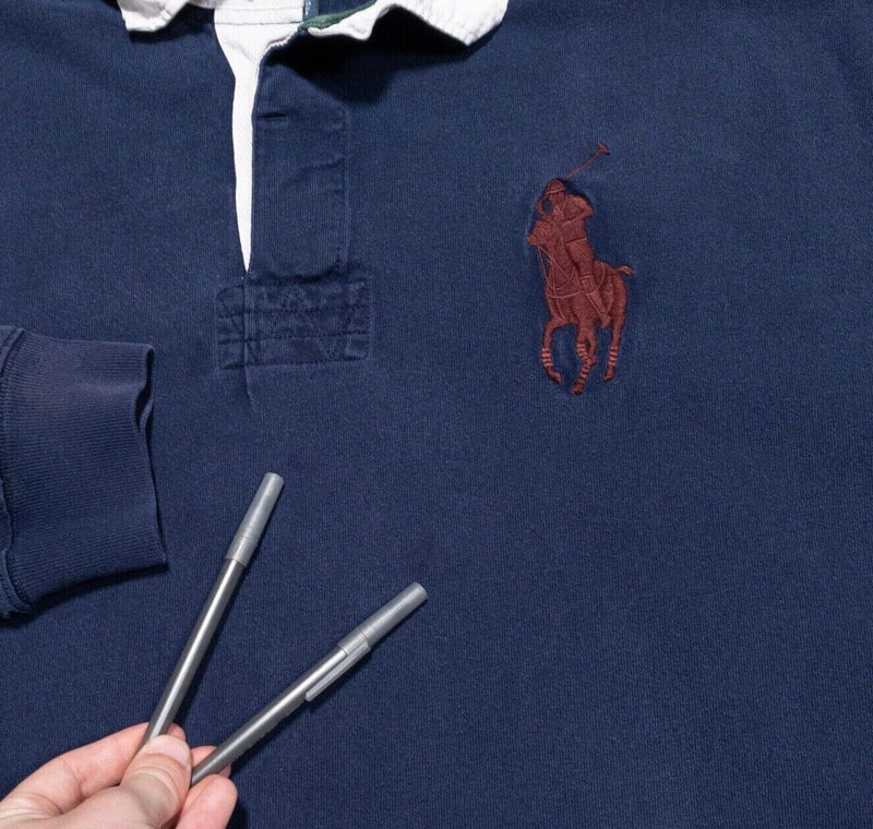 Polo Ralph Lauren 4XLT Rugby Shirt Men's Big Pony Long Sleeve Navy Blue 4XL Tall