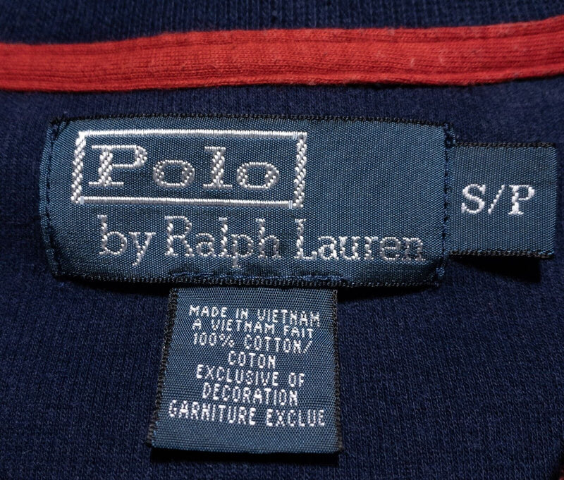 Polo Ralph Lauren Big Pony Sweatshirt Mens Small Ski Patch 1/4 Zip Pullover Blue