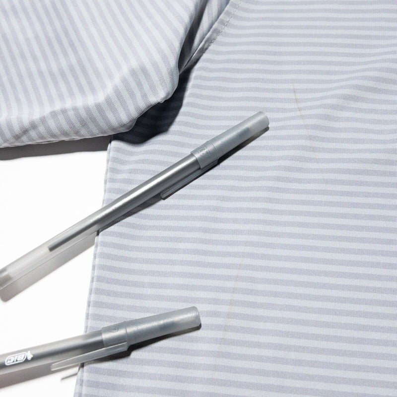 FootJoy Tour Issue Polo XL Men's Golf Shirt Gray Striped Paylocity Logo Collar