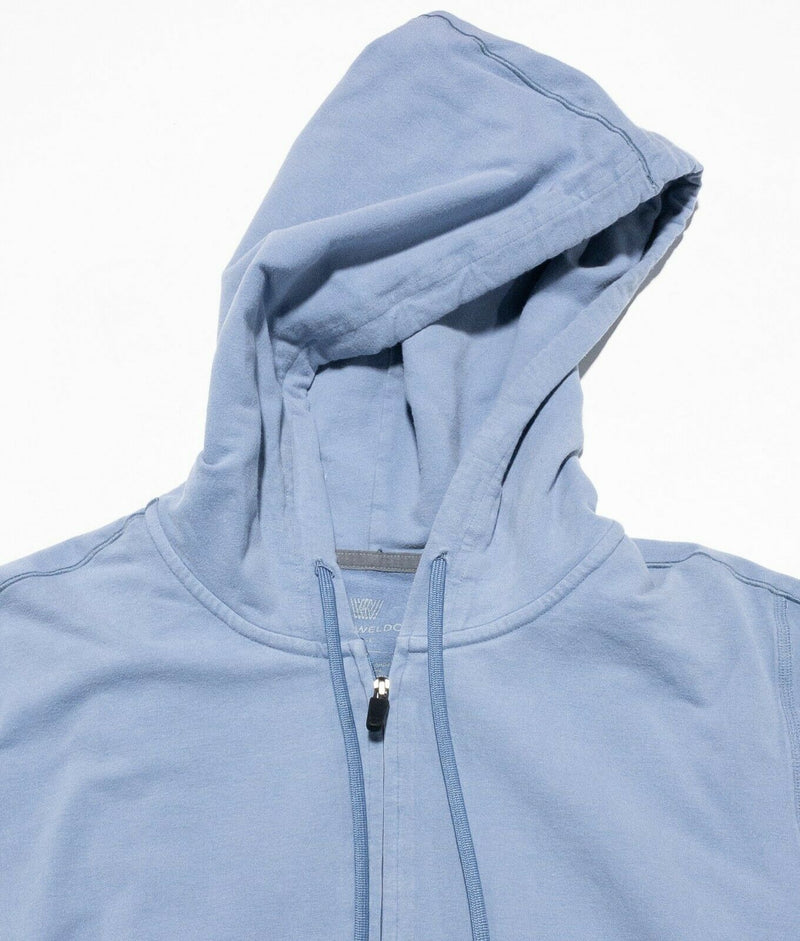 Mack Weldon Full Zip Ace Hoodie Sweatshirt Blue/Gray Athleisure Men's Large