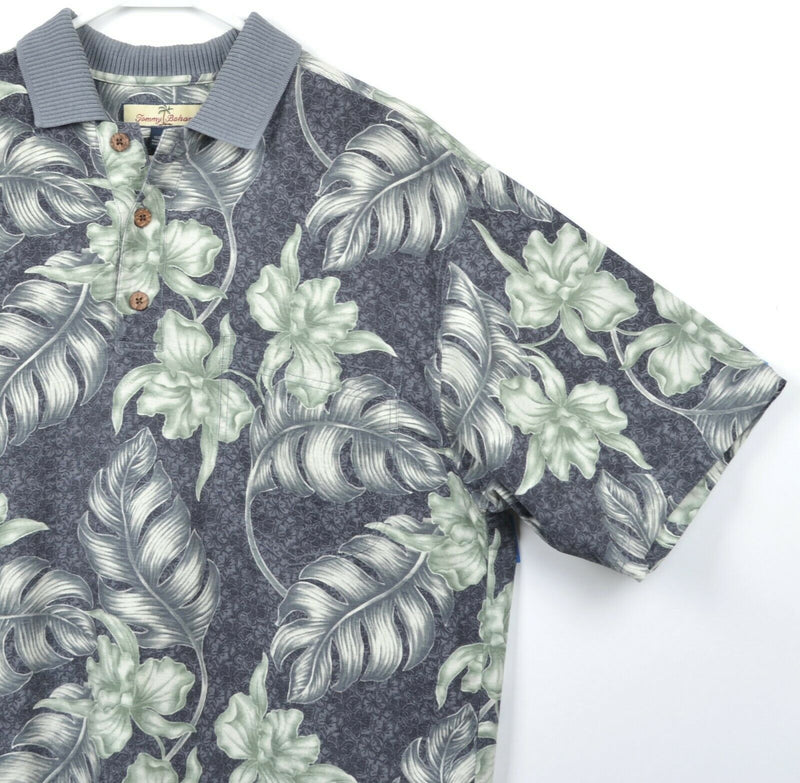 Tommy Bahama Men's Sz Small 100% Silk Floral Collared Hawaiian Polo Shirt