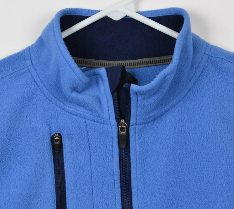 Zero Restriction Men's Large Tour Series Fleece Light Blue Full Zip Golf Vest