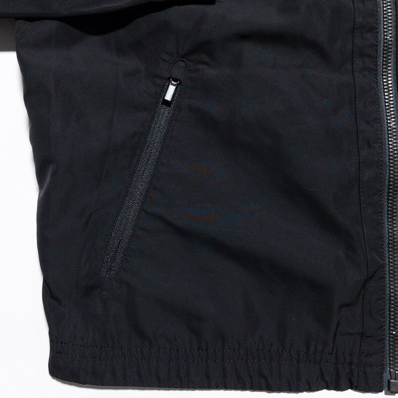 Athleta Bomber Jacket Women's Small Cropped Full Zip Solid Black Side Zipper