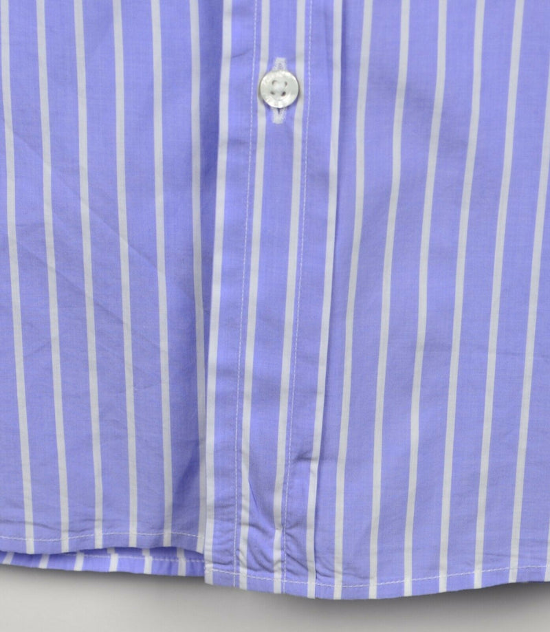 Ralph Lauren Purple Label Men's 15 Periwinkle Blue Striped Italian RLPL Shirt