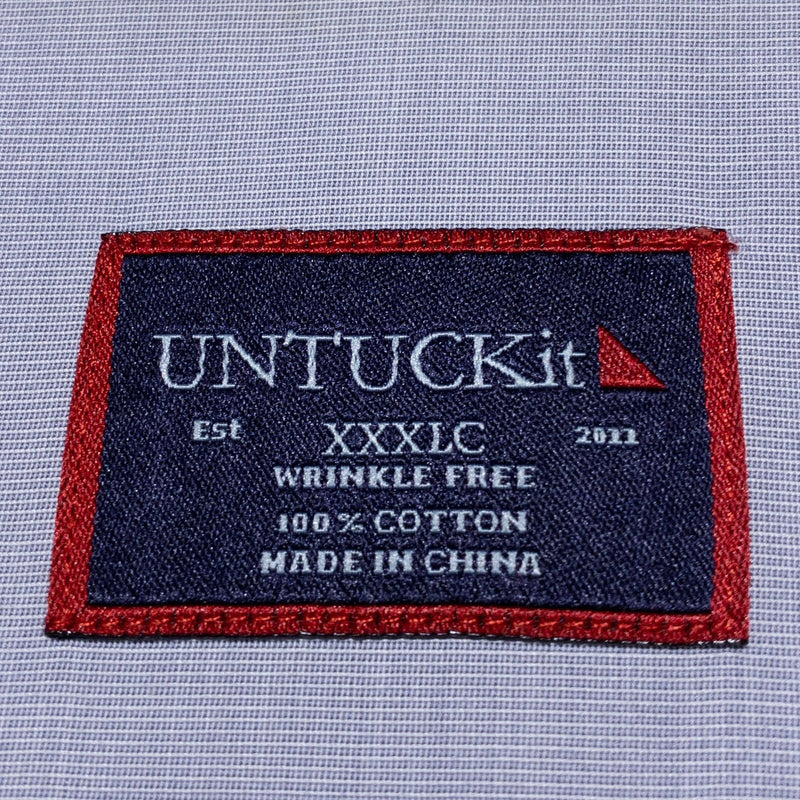 UNTUCKit Shirt Men's 3XLC (4XL) Button-Up Wrinkle Free Gray XXXLC Classic