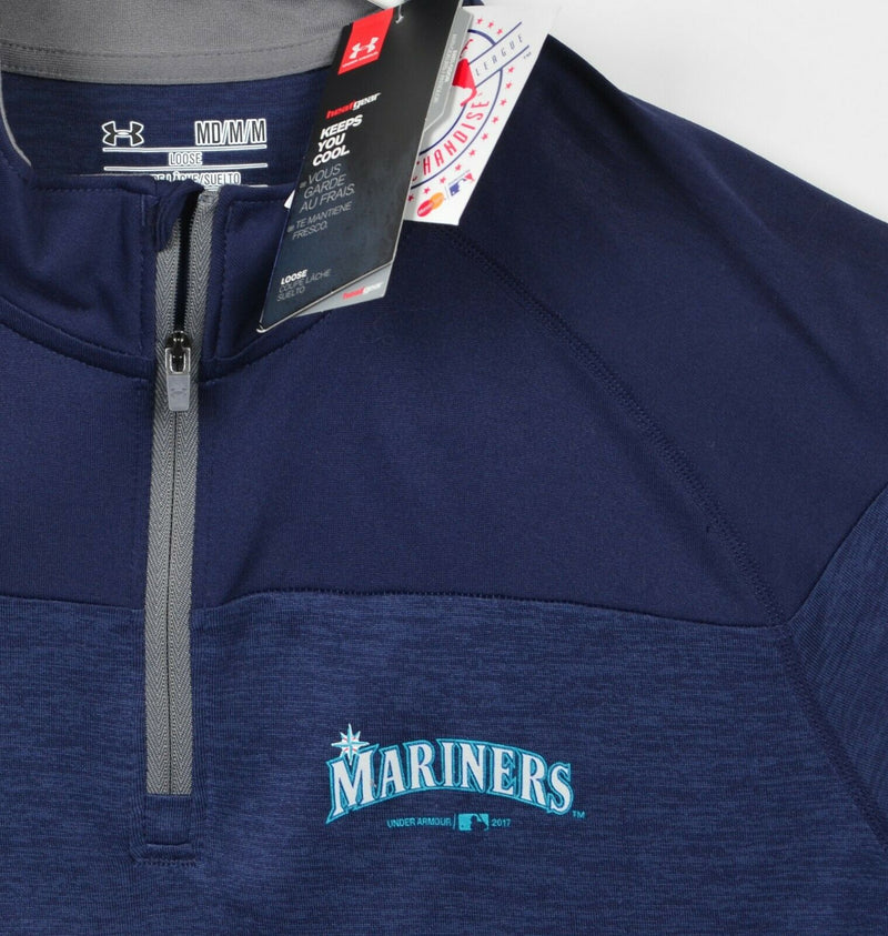 Seattle Mariners Men's Medium Loose Under Armour HeatGear 1/4 Zip Activewear Top