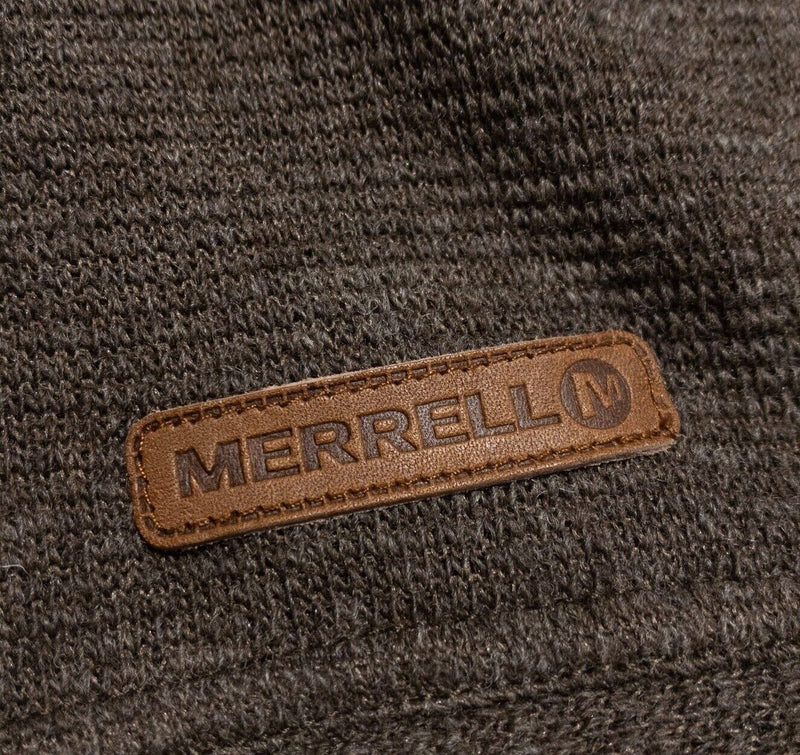 Merrell Wool Sweater Men's Large Pullover Henley Brown Knit Outdoor Casual