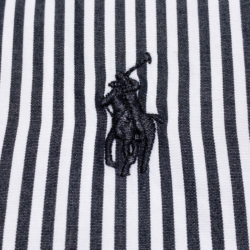 Polo Ralph Lauren Shirt Men 4XLT Tall Button-Down Long Sleeve Stripe Black White