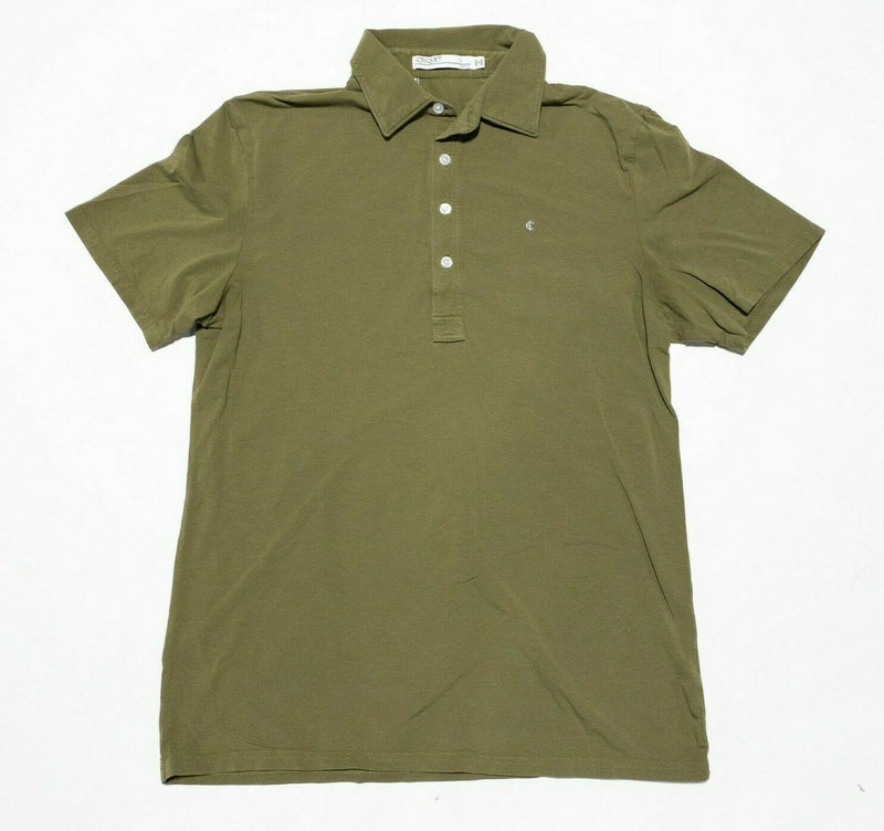 Criquet Olive Green Polo Shirt Short Sleeve Logo Men's Large Slim Fit