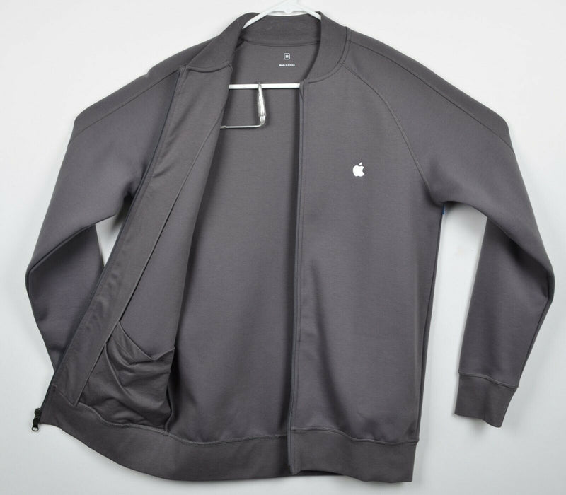 Apple Store Men's Medium Gray Apple Logo Employee Uniform Full Zip Sweatshirt