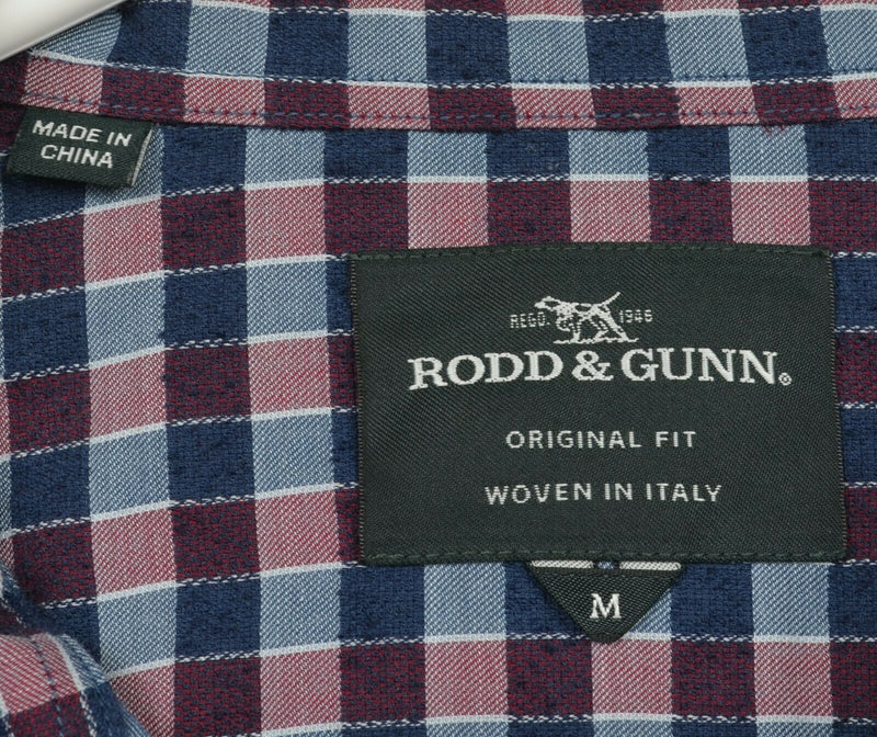 Rodd & Gunn Men's Medium Original Fit Blue Red Plaid Check Button-Front Shirt