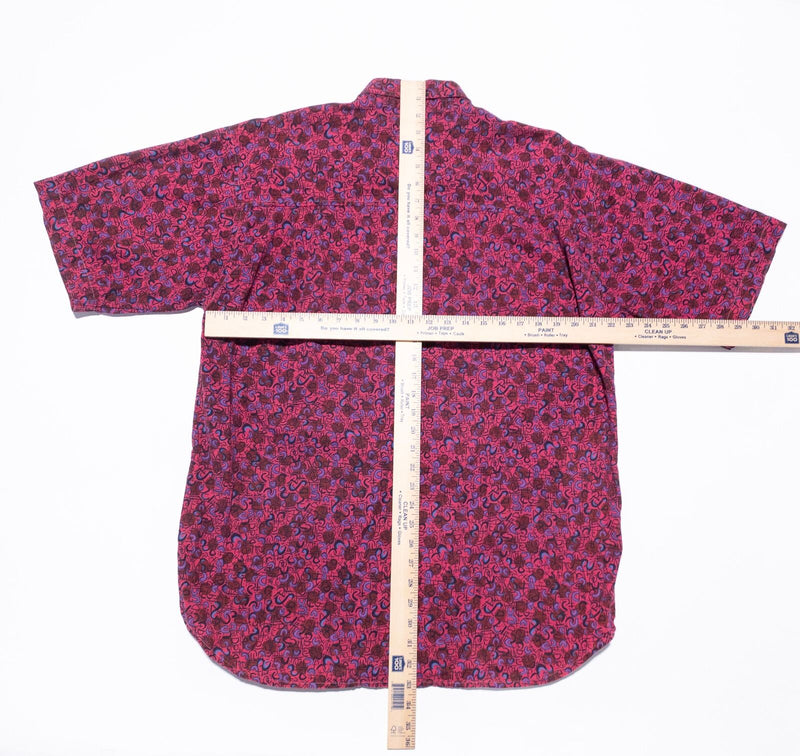 Vintage Shah Safari 90s Shirt Men's XL Button-Up Pink Geometric Party Fun Print