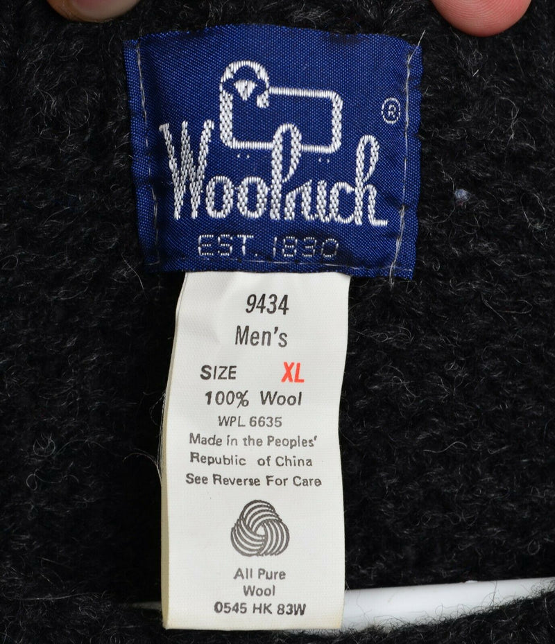 Vtg Woolrich Men's Sz XL SHRUNK 100% Wool Fair Isle Chunky Knit Pullover Sweater