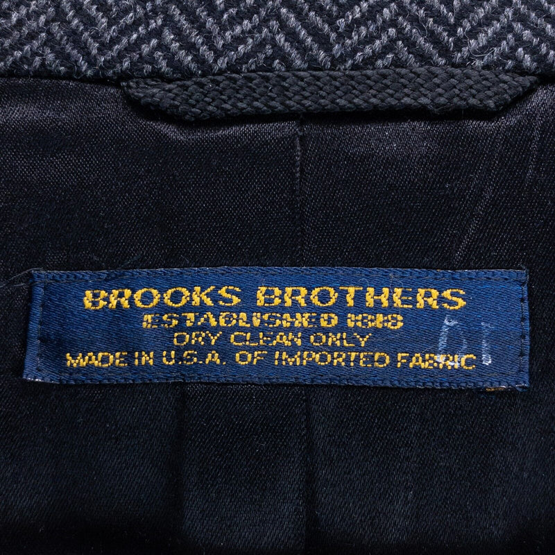 Vintage Brooks Brothers Overcoat Fits Men's 48 Herringbone USA Wool Damaged