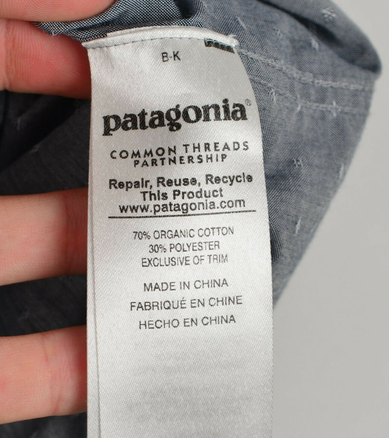 Patagonia Men's Sz Small Organic Cotton Polyester Blend Trek Bicycles Gray Shirt