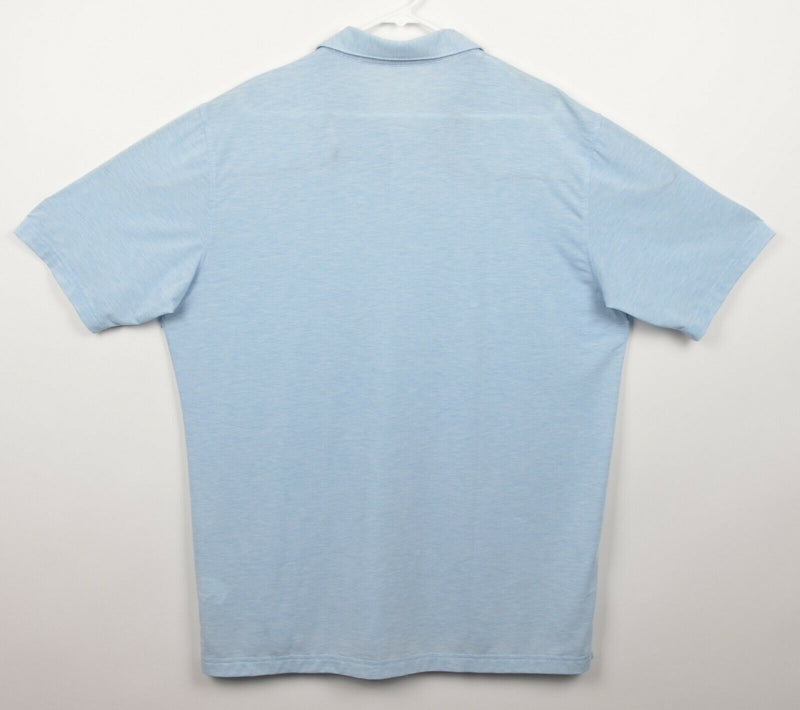 Peter Millar Men's Sz Large Crown Sport Polyester Blend Blue Golf Polo Shirt
