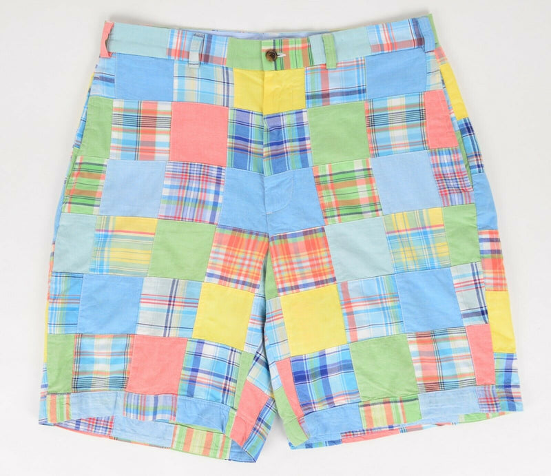 Brooks Brothers Men's Sz 33 Patchwork Madras Multi-Color Plaid Shorts