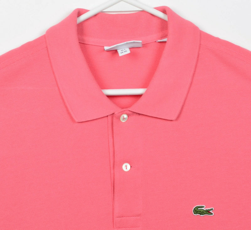 Lacoste Men's 7/2XL Classic Fit Solid Pink Alligator Logo Polo Shirt