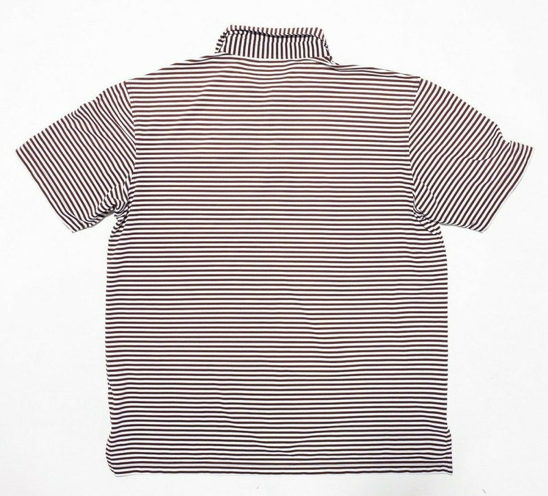 Peter Millar Summer Comfort Large Men's Golf Polo Red Striped Wicking Stretch
