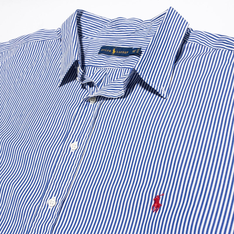 Polo Ralph Lauren Shirt Men's 4XLT Tall Button-Down Blue Striped Long Sleeve