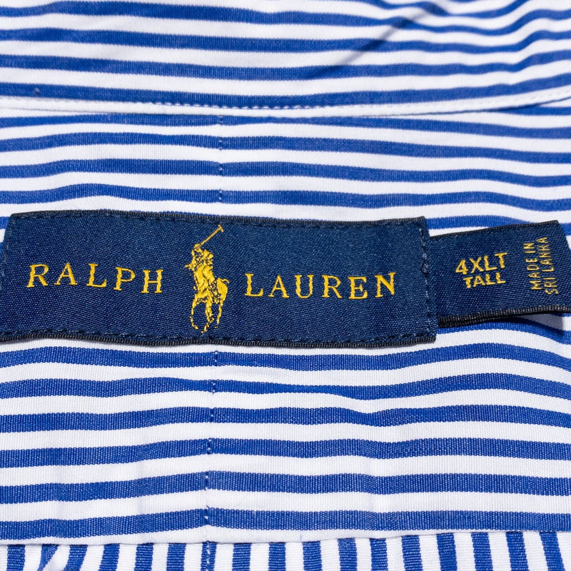 Polo Ralph Lauren Shirt Men's 4XLT Tall Button-Down Blue Striped Long Sleeve