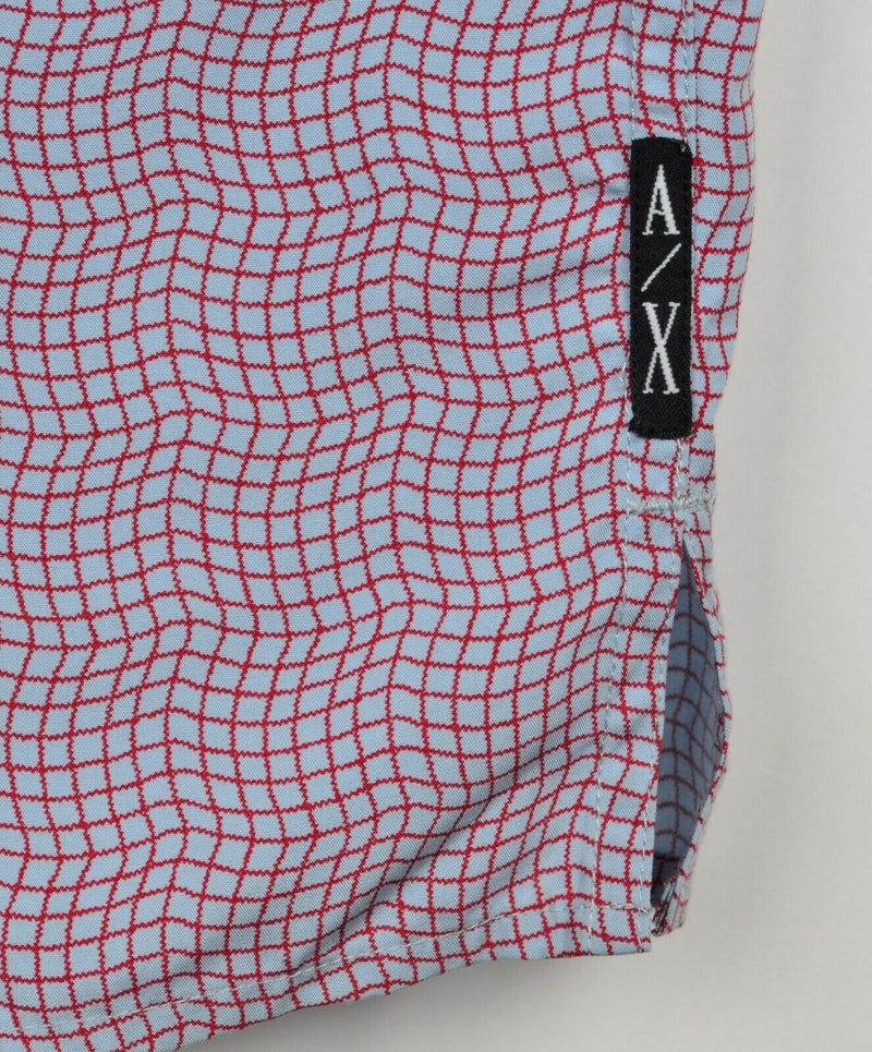 Armani Exchange Men's Sz Medium 100% Rayon Geometric Hawaiian Camp Shirt
