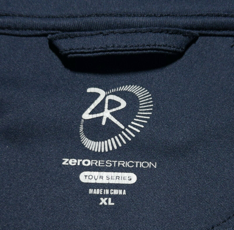 Zero Restriction Tour Series Men's XL Solid Navy Blue 1/4 Zip Wicking Golf Vest