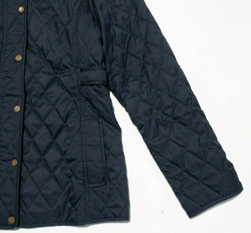 L.L. Bean Women's Quilted Riding Jacket Navy Blue Equestrian Zip Women's Small