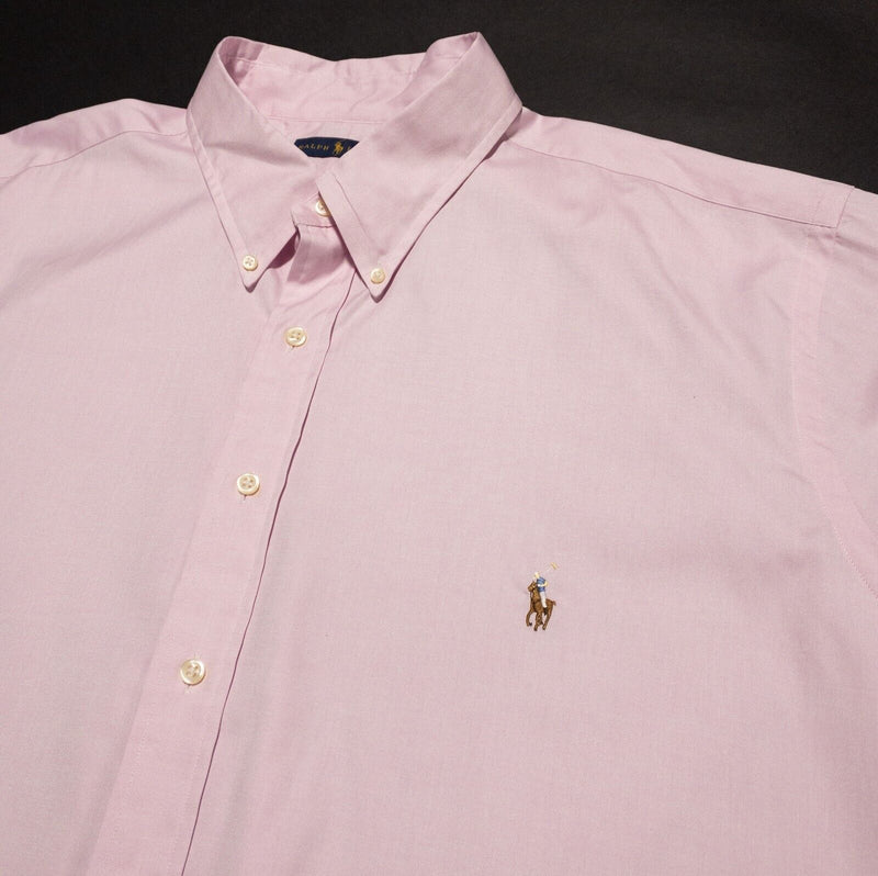 Polo Ralph Lauren Dress Shirt Men's 19-34/35 (3XL) Solid Pink Button-Down