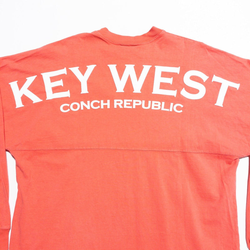 Key West Spirit Jersey Shirt Women's Large Conch Republic Peach Pink Long Sleeve