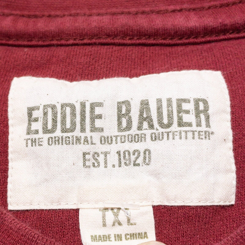 Eddie Bauer Sweatshirt Men's XLT Tall Pullover Crewneck Embroidered Logo Red