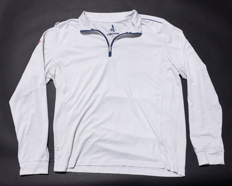 Johnnie-O 1/4 Zip Men's XL Prep-Formance Wicking Stretch Golf White Activewear