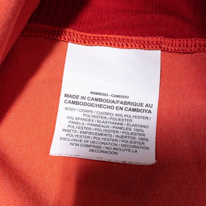 Nike Tiger Woods Golf Polo Shirt Men's Large Orange Vented Snap Wicking