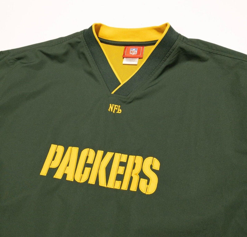 Green Bay Packers Windbreaker Men's 2XL NFL V-Neck Pullover Jacket Football