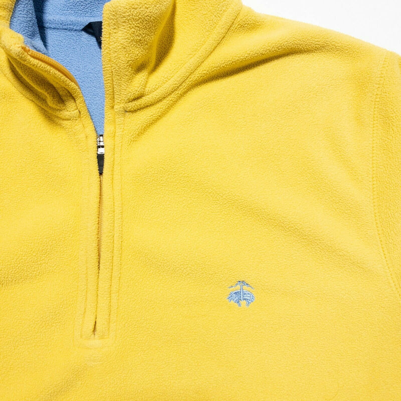 Brooks Brothers Men's Medium Solid Yellow Sheep Logo Fleece Pullover Jacket