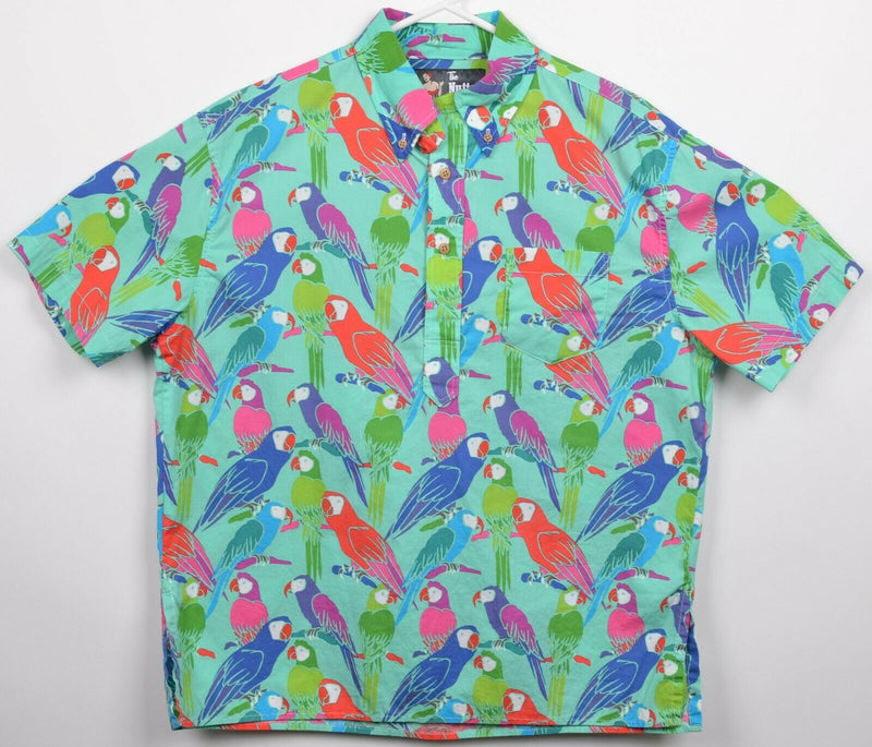 Chubbies The Nutter Men's Medium Parrot Bird Bright Popover Button-Front Shirt