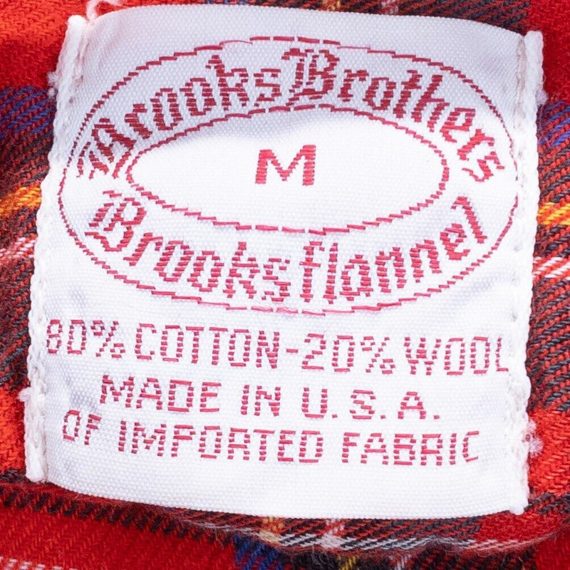 Brooks Brothers Bath Robe Men's Medium Plaid Flannel Vintage 80s Wool Cotton USA