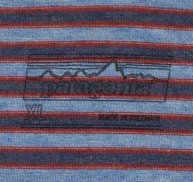 Patagonia Men's XL Squeaky Clean Red Blue Green Striped Polo Shirt 52776