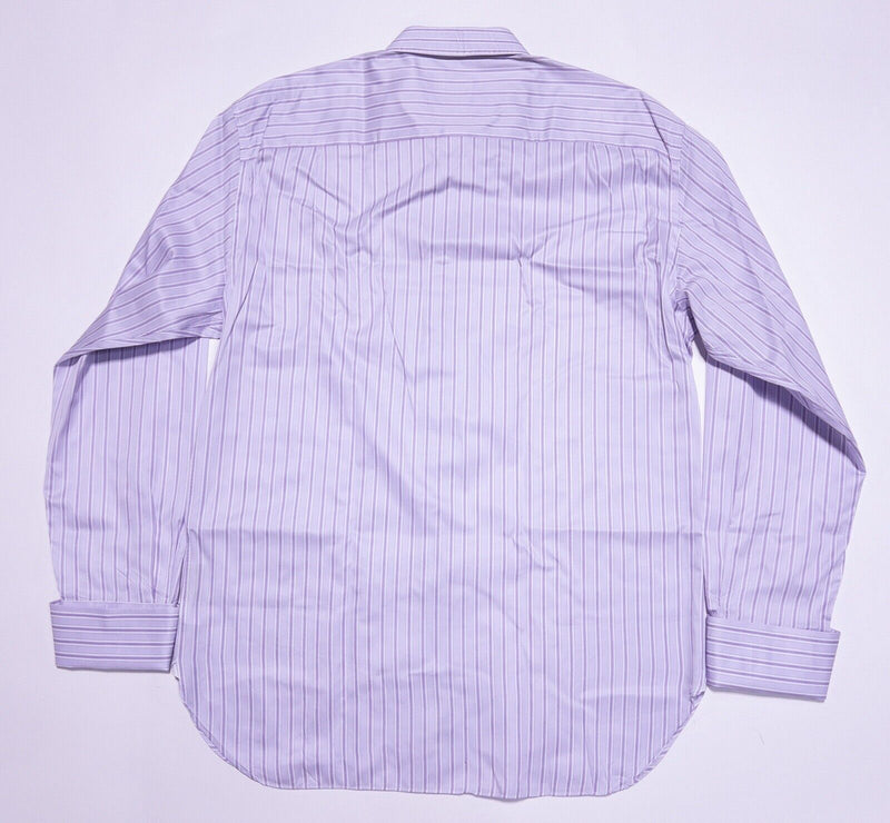 Ermenegildo Zegna 17.5 Men's Dress Shirt French Cuff Lavender Purple Stripe 44