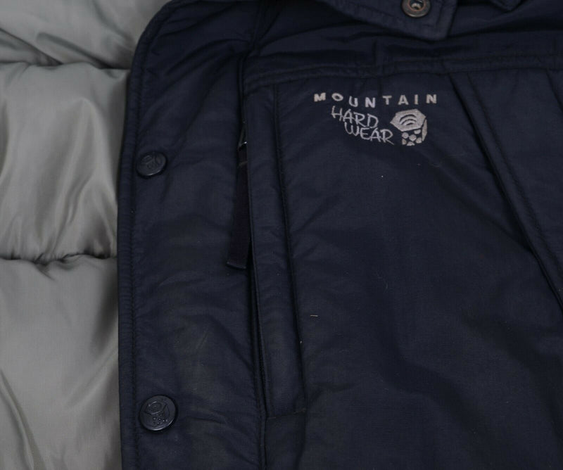 Mountain Hardware Men's Medium Goose Down Black Hooded Zip Puffer Parka Jacket