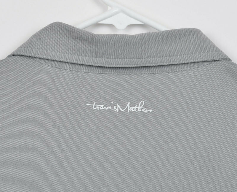 Travis Mathew Men's Sz Medium Gray Embroidered Logo Golf Polo Shirt
