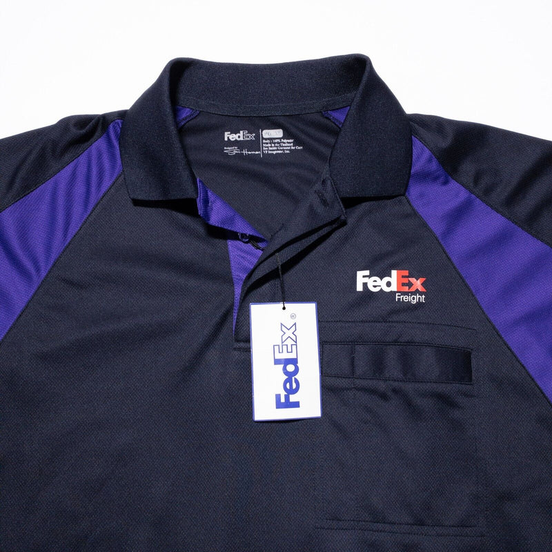 FedEx Freight Stan Herman Polo Shirt Men’s XL Logo Long Sleeve Black Purple