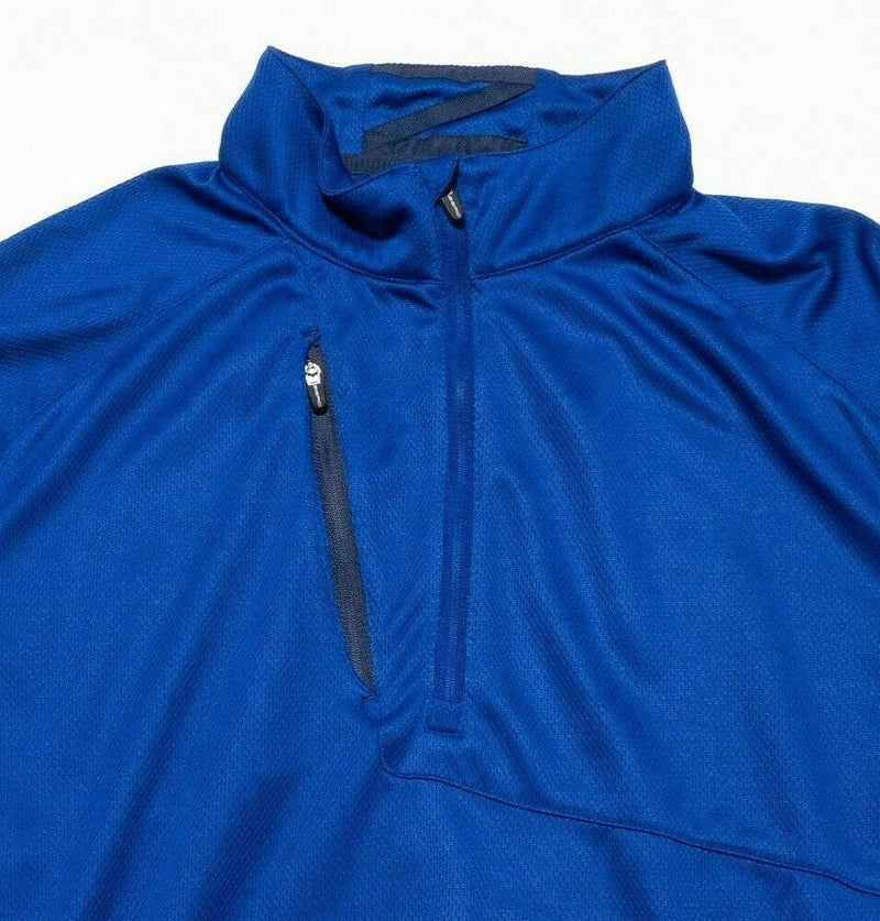 Zero Restriction Jacket Men's Large Tour Series 1/4 Zip Wicking Polyester Blue